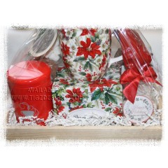 Poinsettia Mug, Tea & Christmas Sweets Gift Basket